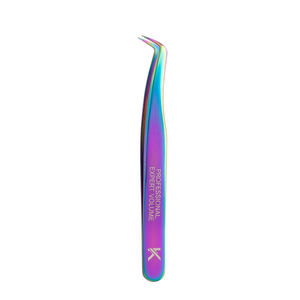 Pince à cils volume en acier japonais expert, en acier inoxydable, outils d'extension de cils, pointe en fibre, 45 degrés, durable, haute qualité - Product Image 1