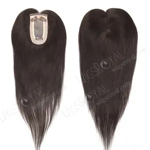 Amazing 16 inches Add a Little Volume Small Size 2.75x5.25 Dark Brown Clip On Fine Mono Hairpieces for Thinning Hair