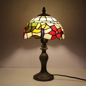 LongHuiJing 8 Inch Style Sunflower Lampshade <strong>Table</strong> Lamps Vintage Pastoral Bedside <strong>Lights</strong> Butterfly Stained Glass Lamp - Product Image 5