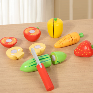Ensemble <span class=keywords><strong>de</strong></span> découpe <span class=keywords><strong>de</strong></span> fruits et légumes en bois pour enfants, jeu d'imitation, éducation précoce, jouet puzzle alimentaire amusant pour la <span class=keywords><strong>cuisine</strong></span>. - Product Image 5