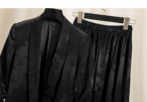 Costume pour femme de haute qualité en jacquard tacheté, veste, blazer et pantalon, ensemble 2 pièces, tenues assorties, vêtements formels pour femmes - Product Image 2