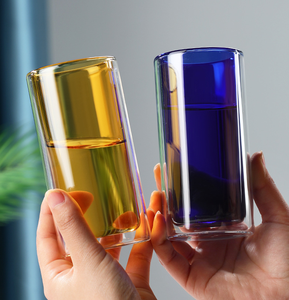 Double Walled Latte Glasses for Cold or Hot Drink,Grey Borosilicate Glass Tea Coffee <strong>Cups</strong>,Insulated Drinking Glasses for <strong>Espress</strong> - Product Image 2