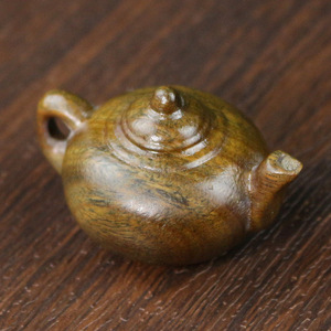 Sandalwood <b>Mini</b> Teapot Pendant 25x38mm <b>Hand</b> Carved Wood Ornament For Gift Or Decor - Product Image 2