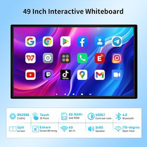 สมาร์ทบอร์ดอินเทอร์แอคทีฟสำหรับห้องเรียน รองรับการสะท้อนหน้าจอ Android ไวท์บอร์ดดิจิทัล สำหรับการนำเสนอ พร้อมฟังก์ชั่น Annotating และการถ่ายทอดสด - Product Image 2