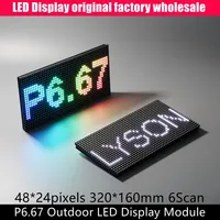 Module d'affichage vidéo LED couleur SMD extérieur haute luminosité P667, 320x160mm, panneau RGB à balayage 1/6, 48*24 pixels