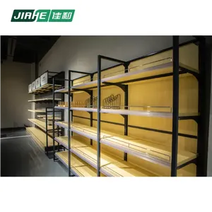 Nouveau design magasin luminaire métal étagère en <span class=keywords><strong>bois</strong></span> supermarché rayonnage mural - Product Image 2