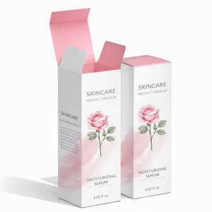 Boîte d'emballage cosmétique personnalisée écologique, carton pliable pour lotion, crème pour le visage, emballage en papier couché imprimé personnalisé - Product Image 1