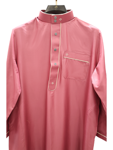<b>Men's</b> Arabic Long Sleeve <b>Thobe</b> with Stand Collar Floor Length Solid Color Casual Daily Wear Cotton Anti-Pilling Lightweight - Product Image 3