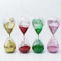 Nouvelle horloge à sable personnalisée avec paillettes, minuteur décoratif pour bureau
