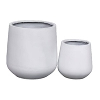 Kit de Pot de fleur rond en fibre de verre noir ou blanc de vente chaude utilisation intérieure ou extérieure taille de feuille géante pour application domestique