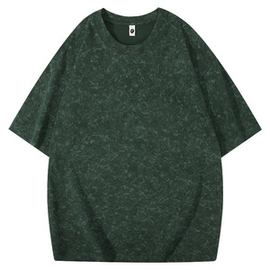 <span class=keywords><strong>Old</strong></span> Fashion Brand 260g T-shirt à manches courtes en coton batik lourd pour hommes et femmes Tunique lavée avec motif d'épaule - Product Image 6