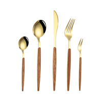 Ensemble de couverts de mariage jetables de luxe en métal avec couteau, fourchette et cuillère en acier inoxydable doré, 100 pièces, avec poignée ergonomique