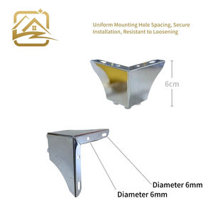 Venta directa de fábrica, patas de sofá metálicas sólidas en forma de L de 8 cm, dos en uno, patas de hierro para muebles, repuesto para sofá cama y armario. - Product Image 3