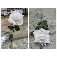 Roses artificielles en soie, réalistes au toucher, en forme de rose d'angle, hydratantes, à pétales souples et bouclés, aux tons d'automne