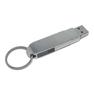 Llavero USB Giratorio de Metal Puro al por Mayor, Unidad Flash USB de 16GB 32GB 64GB Plateada, con Logotipo Personalizado - Product Image 6