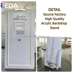LEDA Promotion : Accessoires de Fête de Mariage – Toile de Fond Audio en PVC Blanc pour Livre d'Or et Messages, Toile de Fond pour Cabine Vidéo avec Microphone - Product Image 2