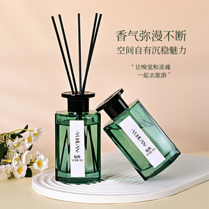 Yuhuan <b>Reed</b> <b>Diffuser</b> Green Octagonal Bottle 150Ml Long Lasting Fragrance <b>For</b> Home Living Room Bathroom - Product Image 3