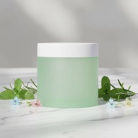Bocaux en plastique PP cylindriques à large ouverture, personnalisés en usine, avec couvercles à vis, givrés, pour crème contour des yeux et masques faciaux