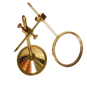 Loupe de bureau vintage en cuivre, faite à la main, classique, réglable, forme personnalisée, base numérique en cuivre, décoration antique - Product Image 1