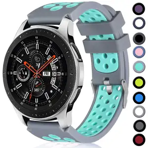 Pulseira de relógio de silicone, relógio esportivo personalizado, respirável, unissex, impermeável, para samsung galaxy watch ch3 45 46mm