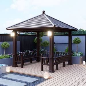 Alta resistência alumínio liga retro <span class=keywords><strong>pergola</strong></span> exterior antigo gazebo jardim construção sunproof - Product Image 4