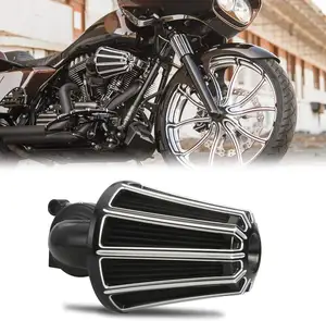 Motorcycle Accessory Stage 1 Black Gauge Cut Cone Air Cleaner Intake Filters For Harley Softail Dyna 99-15 Touring 00-07