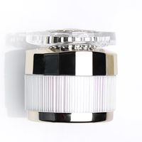 15g 30g 50g Bouteille vide ronde de luxe en acrylique blanc Conteneur de crème pour la peau Design Pot cosmétique doré Couvercle transparent