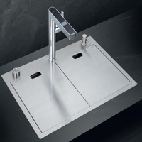 Mini-lave-linge encastrable en acier inoxydable à cuve unique avec deux couvercles intelligents pour hôtels, cafés et bars, idéal pour les petites cuisines d'angle