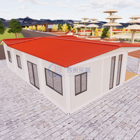 Maison modulaire préfabriquée en acier de 40 pieds pour grande famille, type conteneur, avec 2 chambres