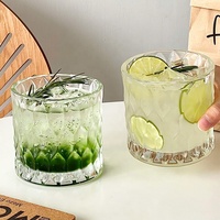 Verres à whisky de luxe en cristal, motif taillé diamant, fond épais, pour bar, eau, boissons, vin