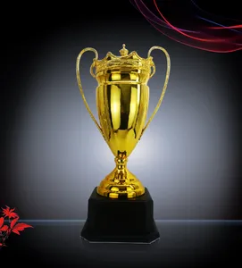 Atacado concepção copo troféu dourado e prata metal troféu copo corporativo award