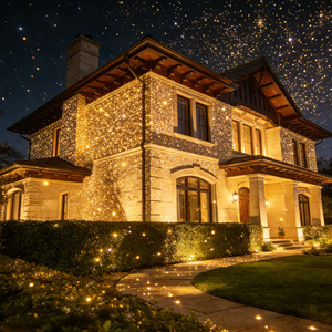 Lumière laser à logo personnalisé, effet ciel étoilé, <span class=keywords><strong>IP65</strong></span>, 20W, AC100-240V, publicité commerciale pour l'éclairage paysager des parcs - Product Image 4