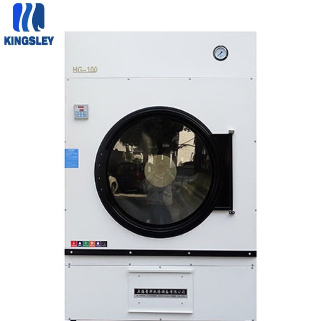 KINGSLEY 50kg Stainless Steel Industrial Steam Tumble Dryer Fully Automatic Self-Cleaning Commercial Laundry Equipment CE