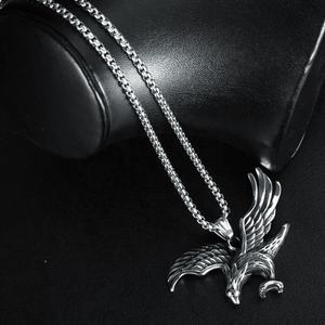 알바니아어 비행 독수리 확산 날개 스테인레스 스틸 펑크 스타일 남성용 힙합 링크 체인 펜던트 목걸이 패션 선물 보석 - Product Image 6