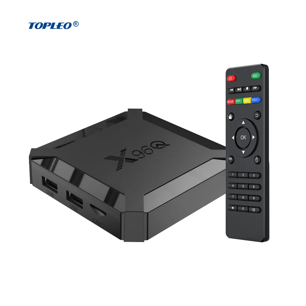 صندوق تلفاز ذكي من Topleo جهاز تحويل رقمي لأجهزة التلفاز يعمل بنظام الأندرويد صندوق تلفاز ذكي مزود بمحول 10.0 x96q 4k