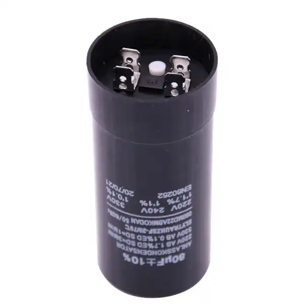 Source ac motor start capacitor 400uf and 4pins black 330v 100uf
