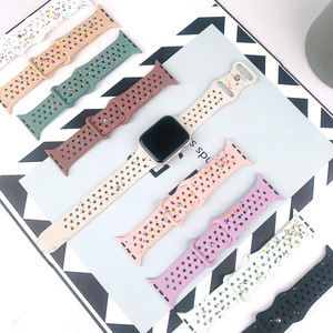 Tschick màu dots Silicone dây đeo cho Apple <span class=keywords><strong>Watch</strong></span> Band Ultra 2 49 44 45 41 40mm Vòng đeo tay thể thao cho iWatch Series 9 8 7 6 SE 5 4 - Product Image 3