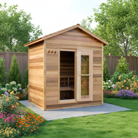 Kit de sauna et spa intelligent d'extérieur exquis, ensemble de hammam en cèdre rouge canadien durable, moderne et humide
