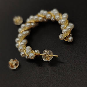 Hypoallergenic 18k Gold Hamburger Shaped <strong>Earring</strong> Secure <strong>Locking</strong> Safety <strong>Backs</strong> for Studs Drop - Product Image 2