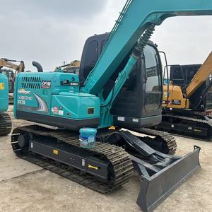Excavadora Kobelco SK75 usada, miniexcavadora hidráulica sobre orugas, máquina de construcción de 7.5 toneladas, SK75-8 SK75SR, miniexcavadora de segunda mano. - Product Image 4