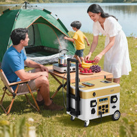 Centrale Électrique Portable 5kW 5000Wh avec Batterie LiFePO4, Onduleur à Onde Sinusoïdale Pure, Générateur Solaire sur Chariot pour Camping en Plein Air, Camping-car et Alimentation de Secours Domestique