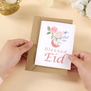 Biglietti di Auguri Eid Mubarak 2026 con Buste, Set di Biglietti con <span class=keywords><strong>Luna</strong></span> e Fiori per Inviti e Ringraziamenti, Spedizione Diretta - Product Image 2
