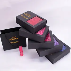 Sacchetto di imballaggio della bottiglia di profumo del cartone del rossetto di lusso di progettazione personalizzata scatole di imballaggio della scatola regalo del fiore della rosa