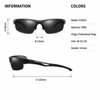 Lunettes de soleil polarisées UV400 professionnelles pour le cyclisme avec sangle réglable, design à monture intégrale pour les sports de plein air et le ski CZh608ta