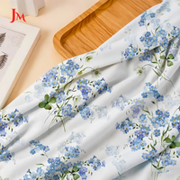 Tela de Muselina de Algodón Orgánico 100% Peinado de Alta Calidad, Estampado Digital Floral para Ropa