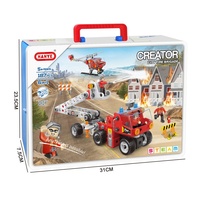 Série de blocs de construction de voitures de pompiers urbains, jouet éducatif à assembler en grandes pièces, cadeau pour bébés garçons, en plastique, plusieurs modèles