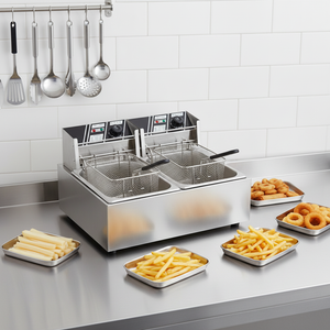 Friteuse électrique professionnelle à cuve unique 12L/6L - Friteuse commerciale haute puissance en acier inoxydable pour la restauration et les <span class=keywords><strong>food</strong></span> trucks - Product Image 1