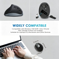Souris optique sans fil rechargeable, 6 boutons, DPI réglable 800/1200/1600, souris d'ordinateur multicolores pour ordinateur portable, ordinateur de bureau