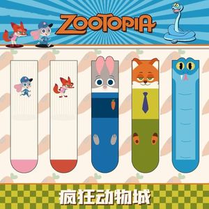 Calcetines de media pantorrilla con diseño de dibujos animados para mujer, transpirables, de jacquard, de grosor medio, para parejas, estudiantes, calcetines modernos - Product Image 3