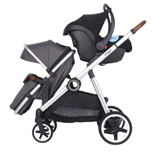 Ikuzma Châu Âu đôi xe đẩy cho 2-3in1 Toddler có thể gập lại hợp kim nhôm khung Polyester Bìa tất cả các mùa sử dụng cho 0-3 năm - Product Image 3